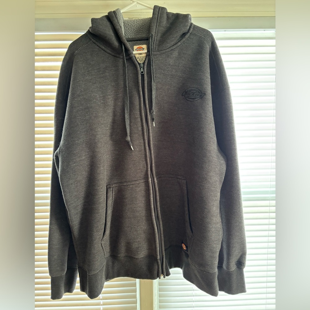 Dickies Men's Dark Gray Zip-Up Sweatshirt 2XL EUC